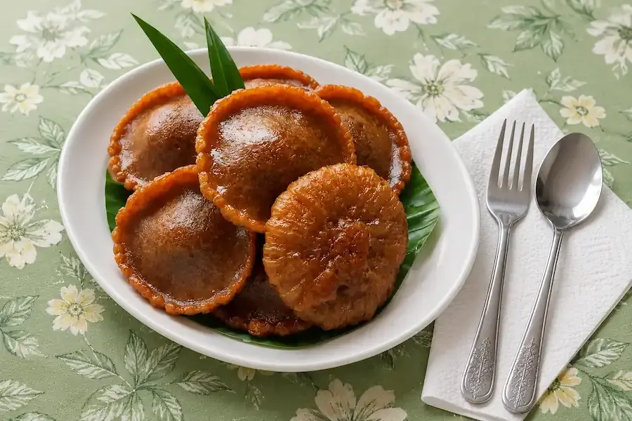 Cucur Banjar, een traditionele cake die symbool staat voor dankbaarheid.